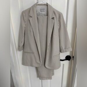 Striped Women's Blazer Coat